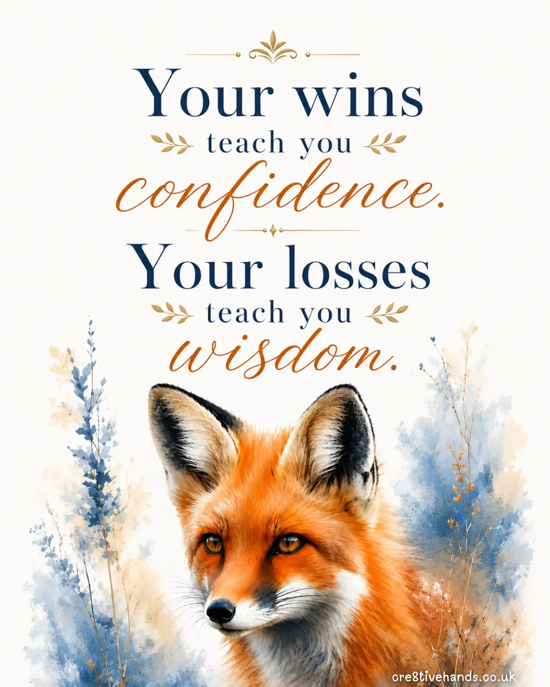 Your Wins Teach Confidence Fox Motivational Poster — Preview